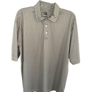 Cutter & Buck‎ CB Drytec 50+ UPF Golf Polo Purple Green Geometric Size XXL